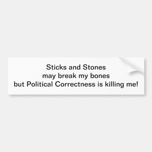 Sticks en Stenen Bumpersticker (Voorkant)