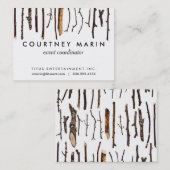 Sticks Rustic Branches Natuur Shabby Chic Print Visitekaartje (Voorkant / Achterkant)