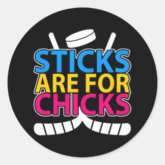 Sticks zijn voor Chicks Field hockey speler Ronde Sticker