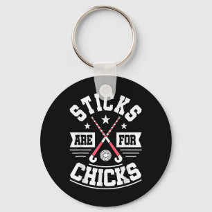 Sticks zijn voor kuikens - veldhockeyspeler hockey sleutelhanger