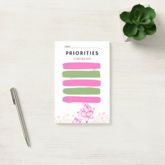 Sticky Note PRIORITEIT Checkbox Roze Lelie