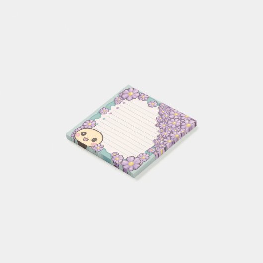 Sticky Note Sjabloon met Botanical (Schuin)
