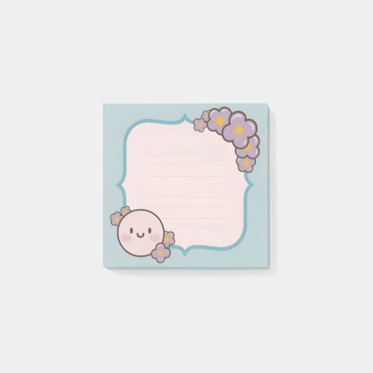 Sticky Note Sjabloon met delicate bloemen (Voorkant)
