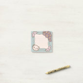 Sticky Note Sjabloon met Whimsical Florals (Op bureau)