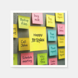 Sticky Note Verjaardag Servet