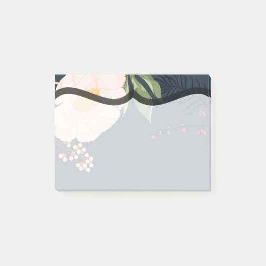 Sticky Notes Baby Roze Kosmos op Navy (Voorkant)