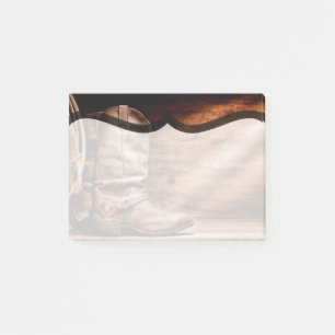 Sticky Notes Cowboy Boots Barn Wood Rustin Land