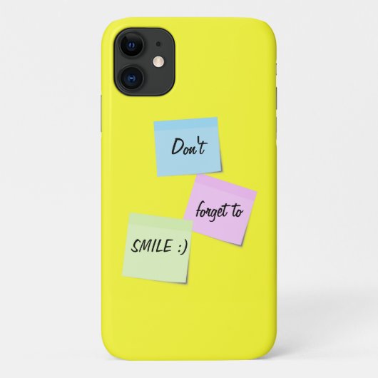 Sticky notes Cute pastel kleuren Smile Aangepaste Case-Mate iPhone Case (Achterkant)