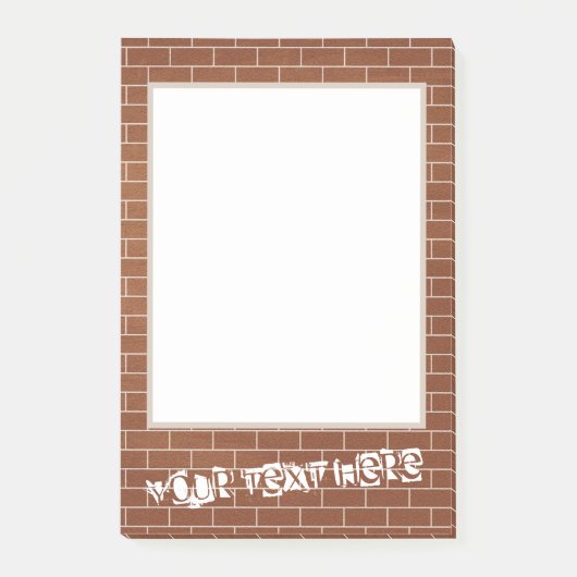Sticky Notes met bakstenen muur en aangepaste teks (Voorkant)