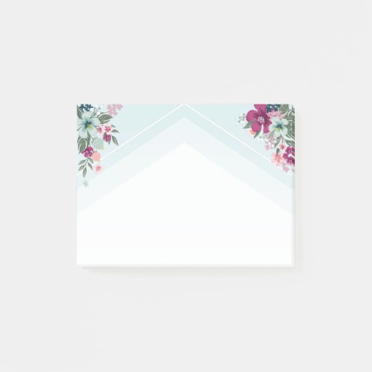 Sticky Notes Tropische bloemen op Blue Ombre (Voorkant)