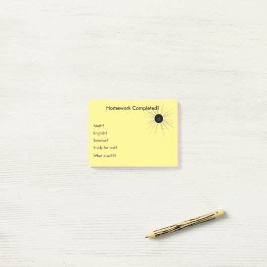 Sticky Postit Note Homework (Op bureau)