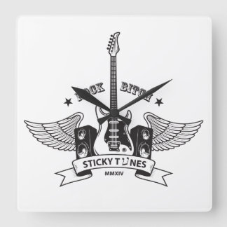 Sticky Tunes | Wanduhr | Rock Style Edition Vierkante Klok