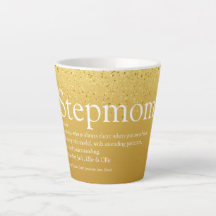 Stiefmoeder Definitie Gouden Glitters Latte Mok