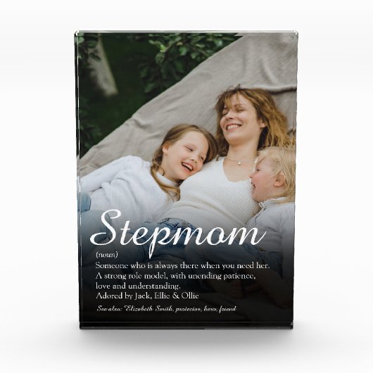 Stiefmoeder Modern Elegant Script Fotoblokken (Voorkant)