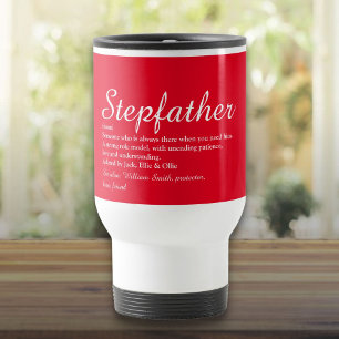 Stiefvader Definisie Moderne Lettertype Rood Reisbeker