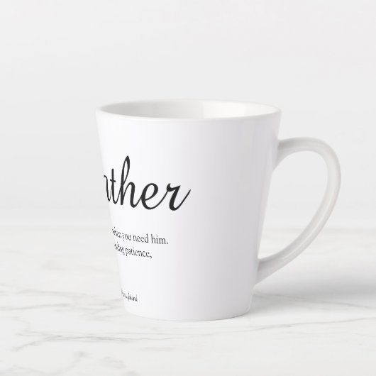 Stiefvader Definitie Chic Script Leuk Latte Mok (Rechts)