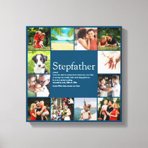 Stiefvader, Stiefpapa Definitie 12 Foto Pret Blauw Canvas Afdruk
