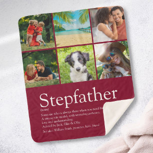 Stiefvader Stiefpapa Leuk Moderne Fotocollage Sherpa Deken