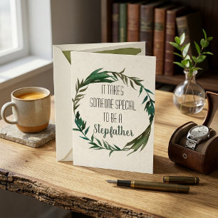 Stiefvader Vaderdag Stiefpapa Bladeren Kaart
