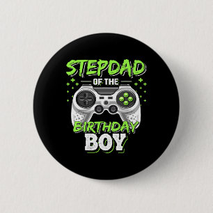 Stiefvader van de jarige jongen Matching videospel Ronde Button 5,7 Cm