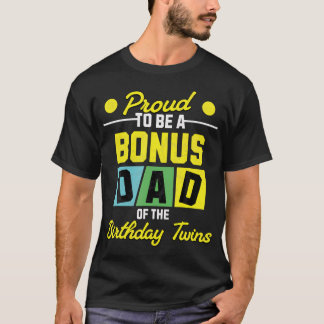 Stiefvader Van De Verjaardag Tweeling Familie Met T-shirt