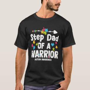 Stiefvader van een Warriors-autismegezinspuzzelbew T-shirt