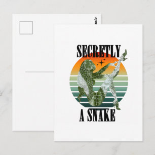Stiekem een slang. Retro grillige tekst Briefkaart