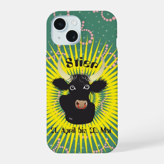 Stier 21. April bis 20. Mai iPhone Hüllen 15 Hoesje (Achterkant)