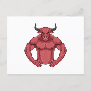 Stier als bodybuilder extreem briefkaart