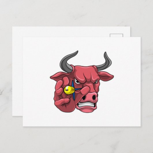 Stier bij darts met pijl briefkaart (Voorkant / Achterkant)