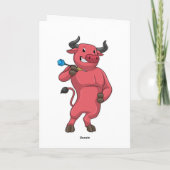 Stier bij darts met pijl kaart (Achterkant)