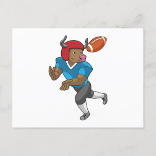 Stier bij Voetbal Sporten Briefkaart