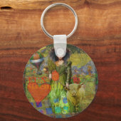 Stier Classic Vrouw Portret Gotische Kunst Sleutelhanger (Voorkant)