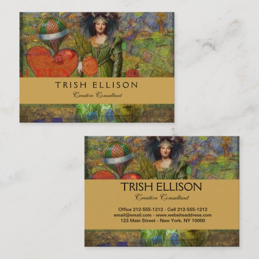  Stier Classic Vrouw Portret Gotische Kunst Visitekaartje (Voorkant / Achterkant)