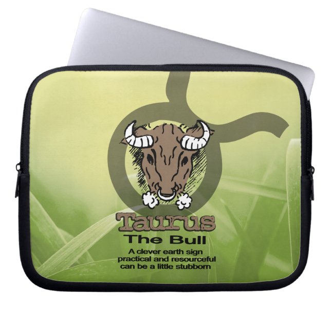 Stier de Bull aarde teken groene aarde teken Laptop Sleeve (Voorkant)