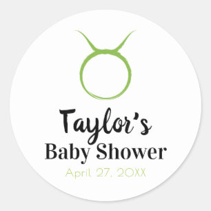 STIER De Stier Groene Astrologie Sterrenbeeld Baby Ronde Sticker