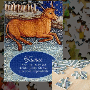 Stier de stier sterrenbeeld Verjaardagsfeest Legpuzzel