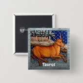 Stier de stier sterrenbeeld Verjaardagsfeest Vierkante Button 5,1 Cm (Voorkant /achterkant)
