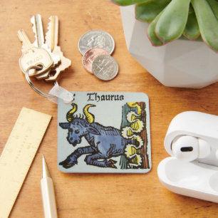 Stier de stier,  tekenen van de dierenriem sleutelhanger