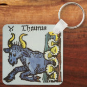 Stier de stier, tekenen van de dierenriem sleutelhanger (Achterkant)