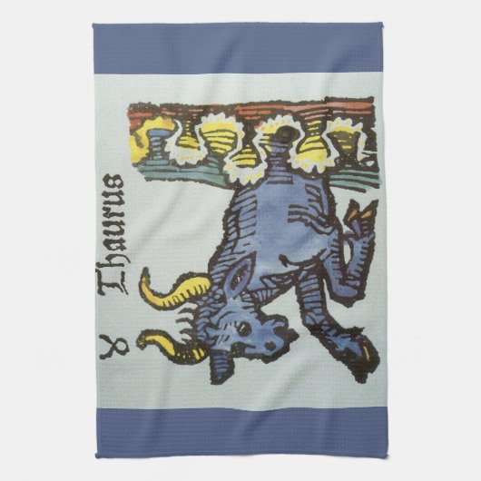 Stier de stier, tekenen van de dierenriem theedoek (Verticaal)