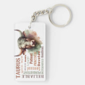 Stier de Stier Traits Zodiac teken Geboortedatum D Sleutelhanger (achterkant)