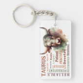 Stier de Stier Traits Zodiac teken Geboortedatum D Sleutelhanger (Voorkant)