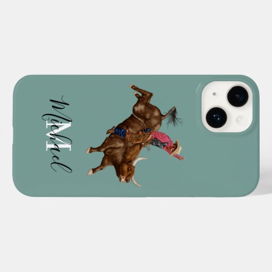 stier die een cowboy gebruikt Case-Mate iPhone case (Achterkant (horizontaal))