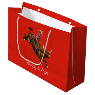 stier die een cowboy gebruikt groot cadeauzakje