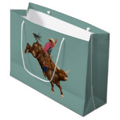  stier die een cowboy gebruikt groot cadeauzakje (Voorkant Gekanteld)