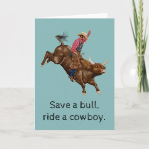  stier die een cowboy gebruikt kaart