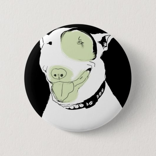 stier doodsbang ronde button 5,7 cm (Voorkant)