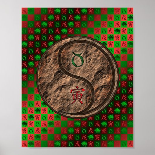 Stier en aarde tijger poster (Voorkant)