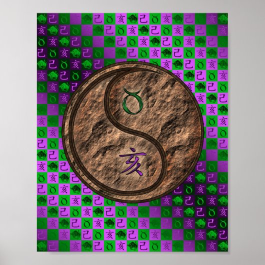 Stier en Aardzwijn Poster (Voorkant)